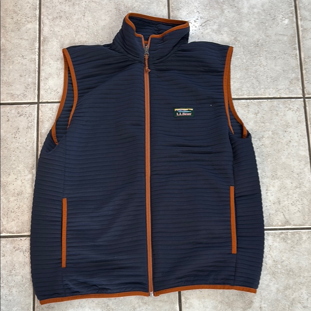 L.L. Bean Quilted Blue and Orange Vest